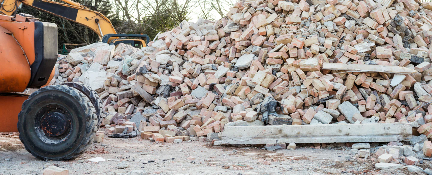 concrete debris after construction